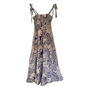 Blue and White Patterned Dress